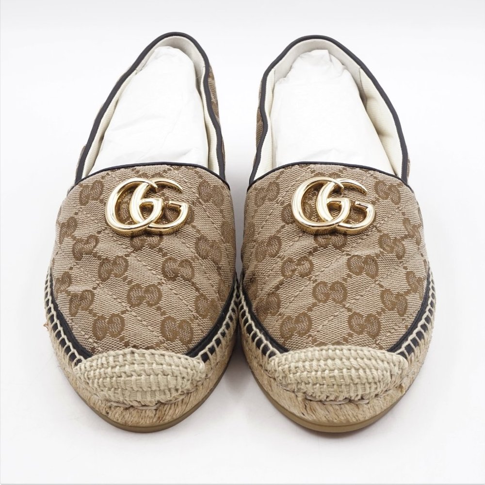 NWT Gucci Women's GG Matelassé Canvas Espadrilles EU 39
